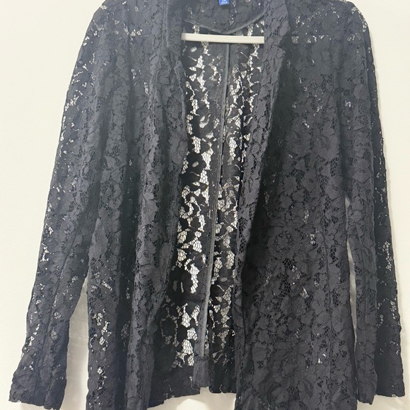Black Lace Open Cardigan - Picture 3 of 4
